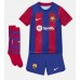 Otroški Nogometni dresi Barcelona Frenkie de Jong #21 Domači 2023-24 Kratek Rokav (+ Kratke hlače)